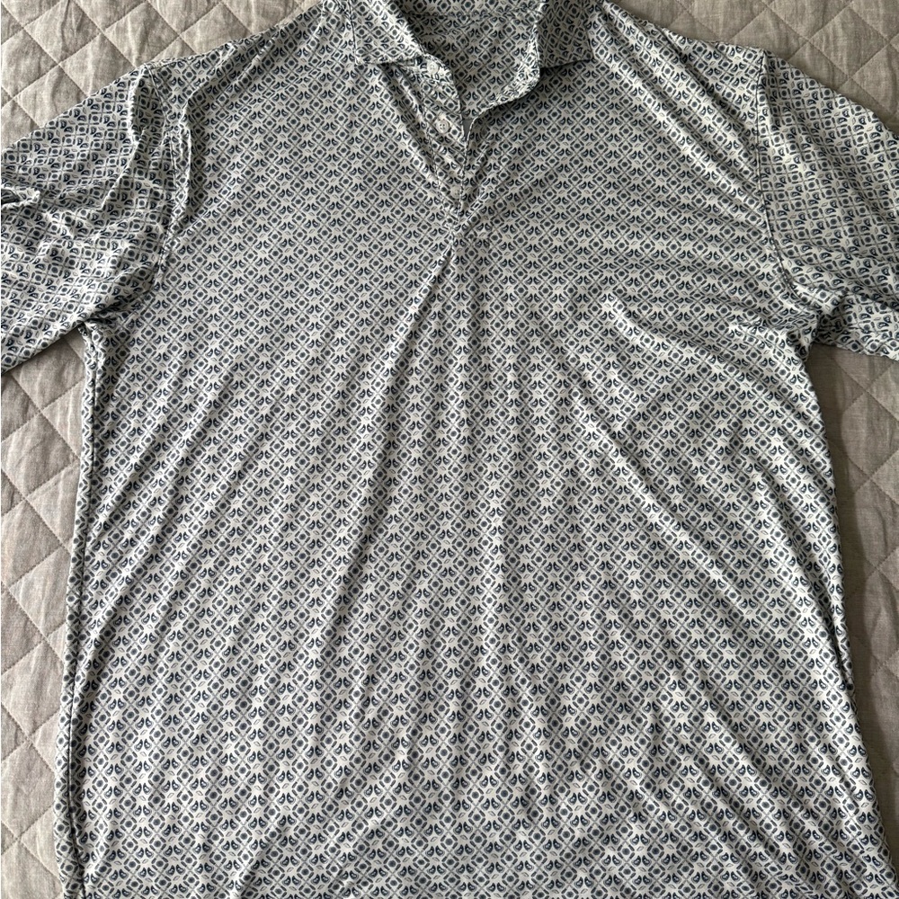 Onward Reserve Men's XL Oyster Roast Polo Shirt - Blue and White